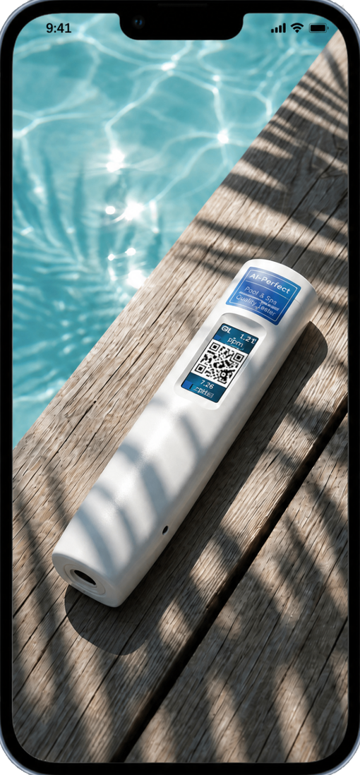 Vispect AquaSafe device by a pool