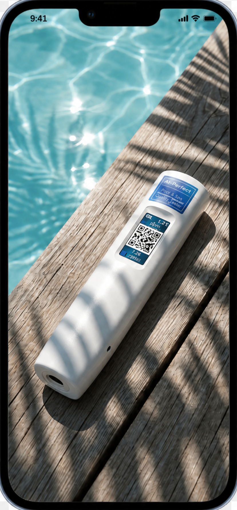 Vispect AquaSafe device by a pool